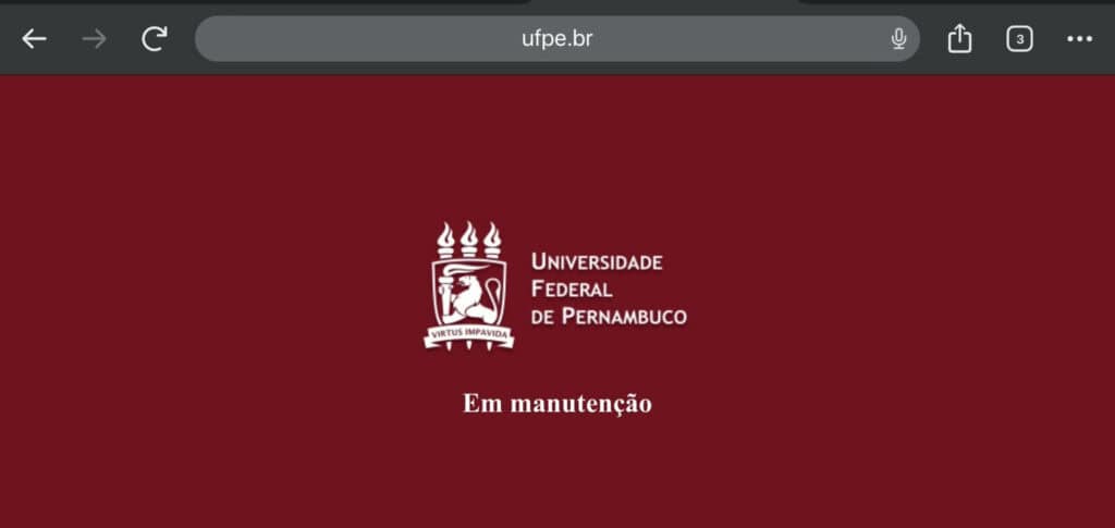 ufpe website under maintenance