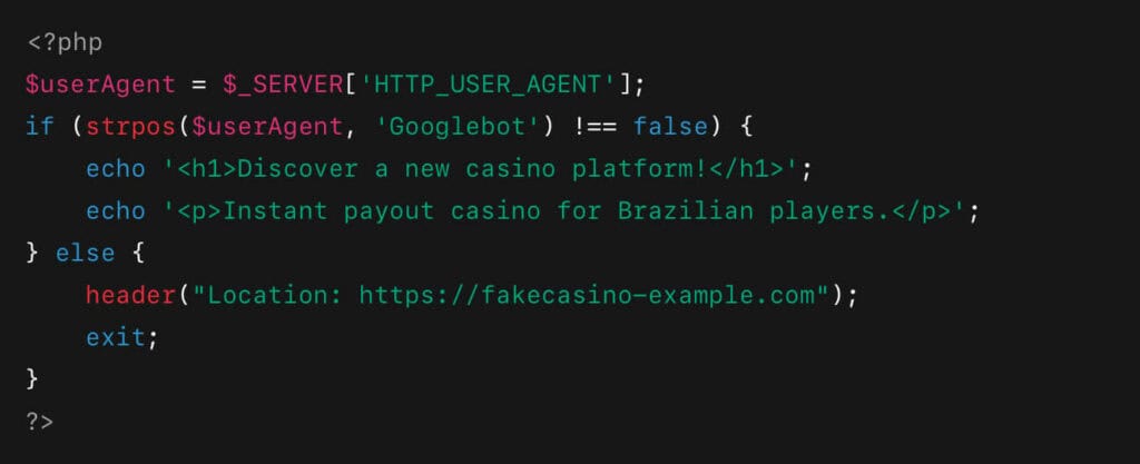 php script used for cloaking